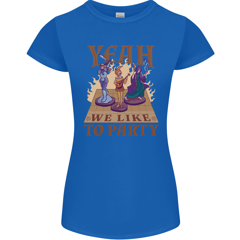 RPG Yeah We Like to Party Role Playing Game Womens Petite Cut T-Shirt Royal Blue