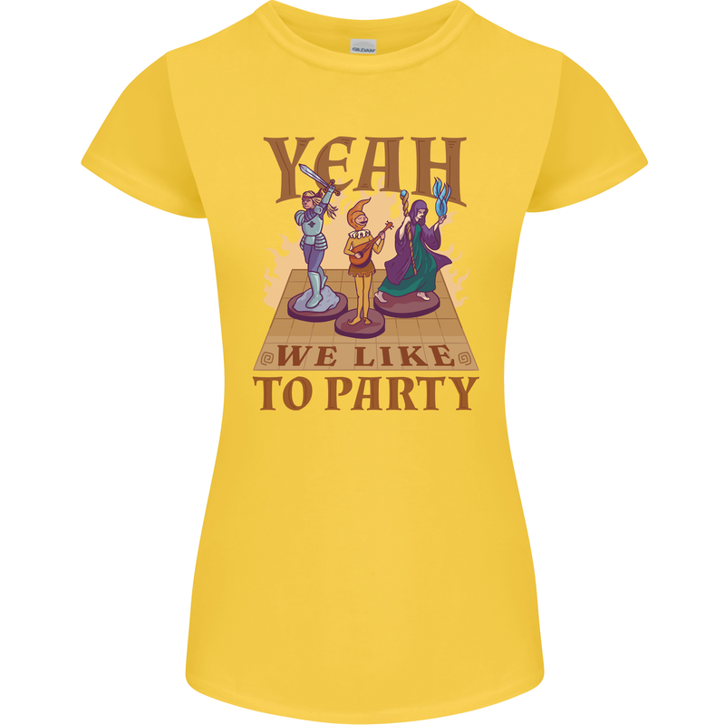 RPG Yeah We Like to Party Role Playing Game Womens Petite Cut T-Shirt Yellow