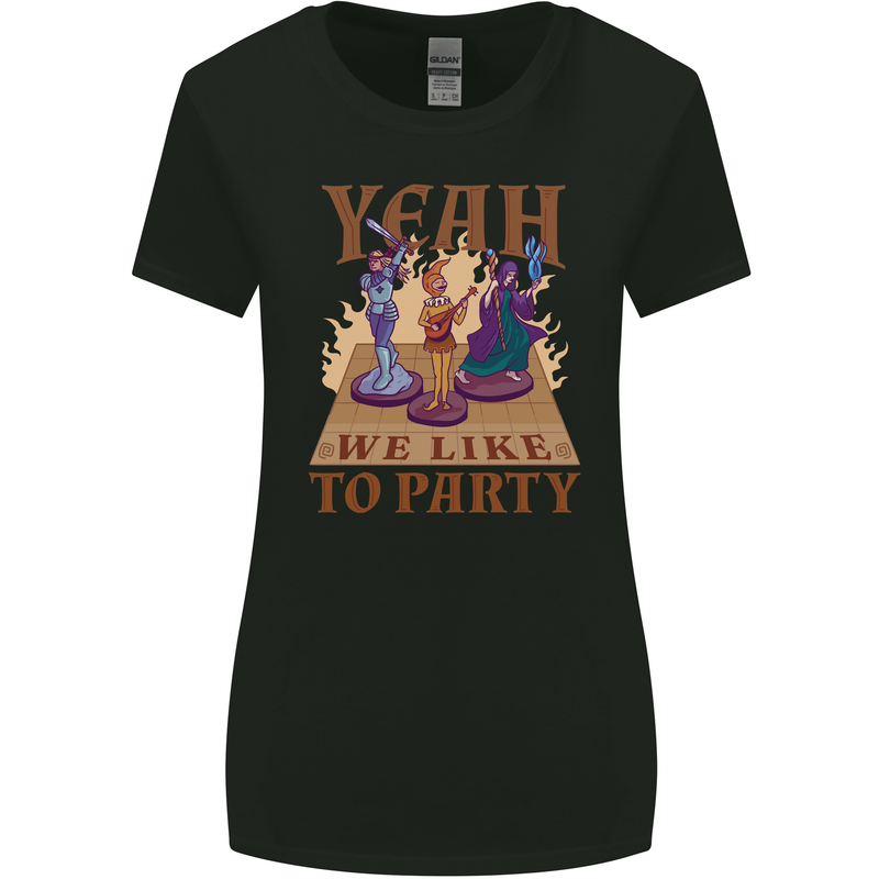 RPG Yeah We Like to Party Role Playing Game Womens Wider Cut T-Shirt Black