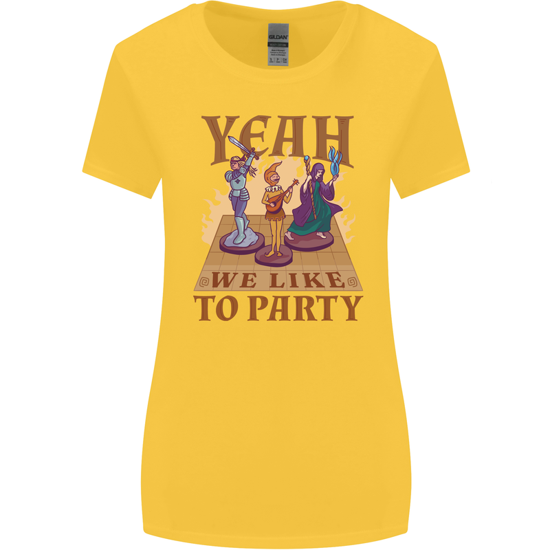 RPG Yeah We Like to Party Role Playing Game Womens Wider Cut T-Shirt Yellow