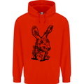 Rabbit Ecology Mens 80% Cotton Hoodie Bright Red