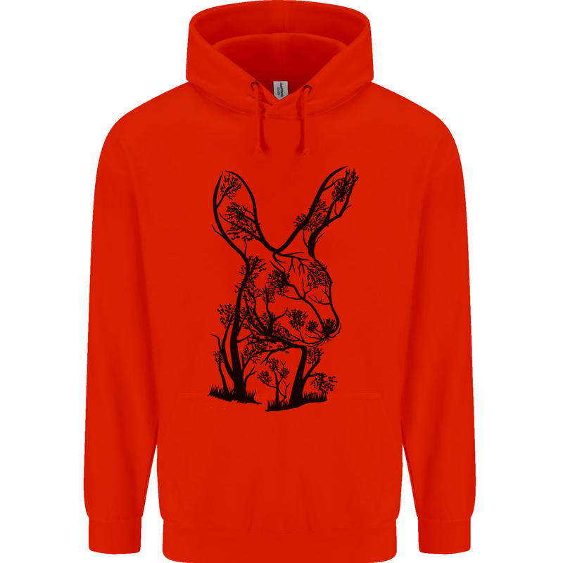 Rabbit Ecology Mens 80% Cotton Hoodie Bright Red