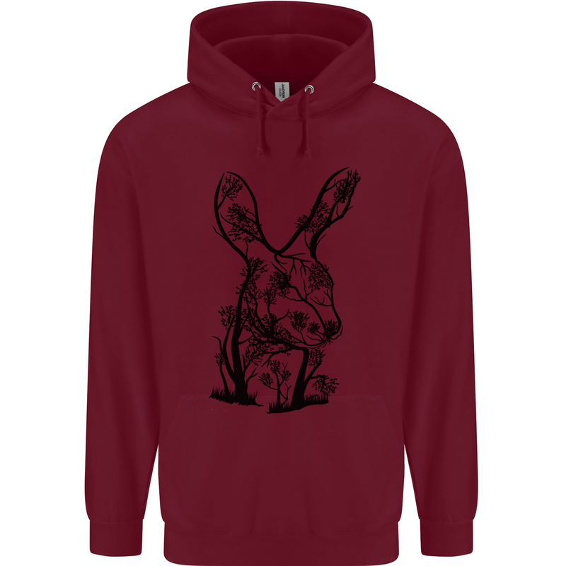 Rabbit Ecology Mens 80% Cotton Hoodie Maroon
