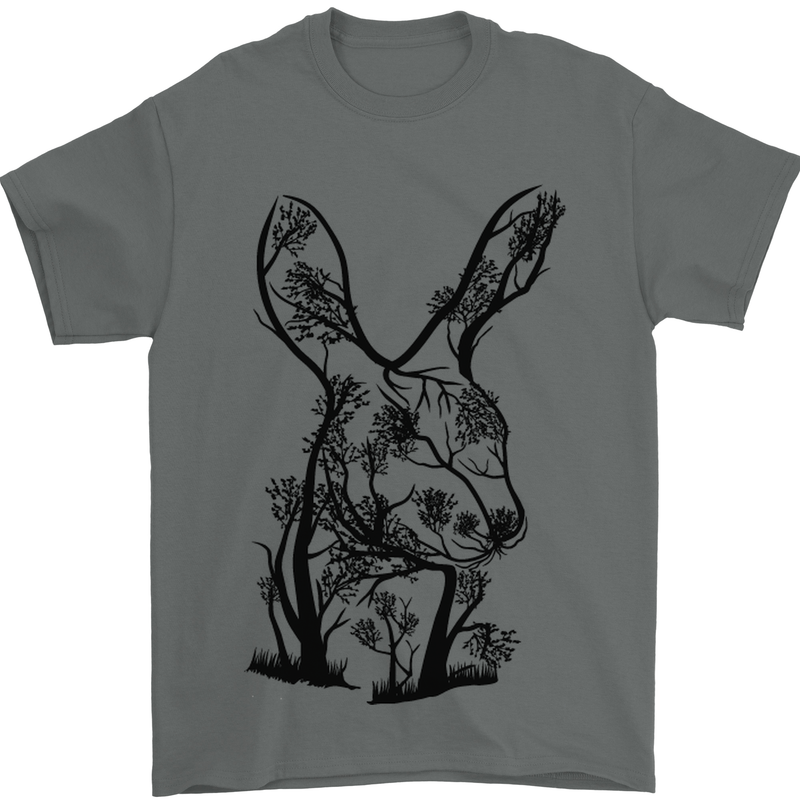 Rabbit Ecology Mens T-Shirt Cotton Gildan Charcoal
