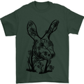 Rabbit Ecology Mens T-Shirt Cotton Gildan Forest Green