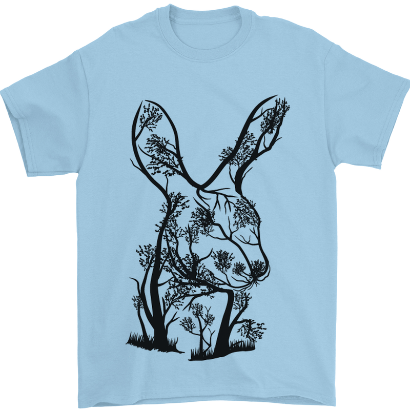 Rabbit Ecology Mens T-Shirt Cotton Gildan Light Blue