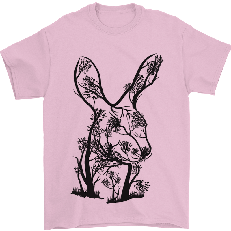 Rabbit Ecology Mens T-Shirt Cotton Gildan Light Pink