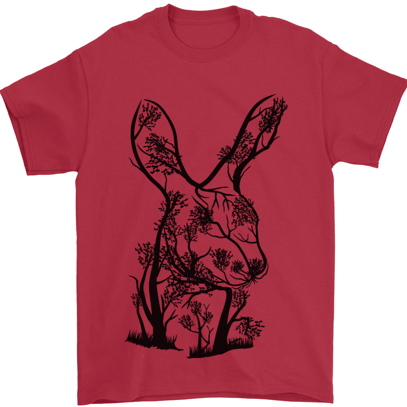 Rabbit Ecology Mens T-Shirt Cotton Gildan Red