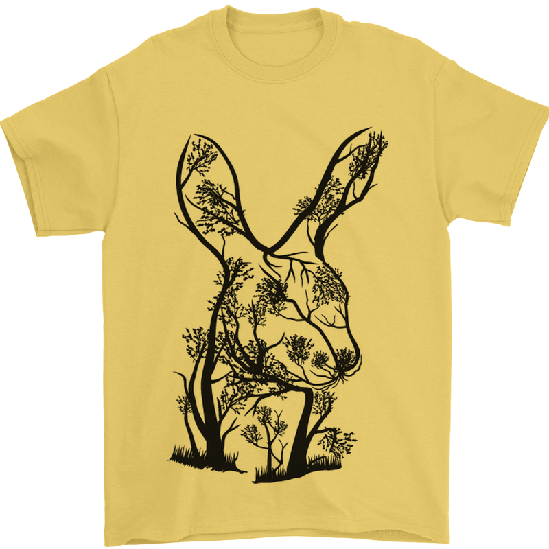 Rabbit Ecology Mens T-Shirt Cotton Gildan Yellow
