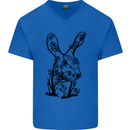 Rabbit Ecology Mens V-Neck Cotton T-Shirt Royal Blue