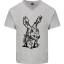 Rabbit Ecology Mens V-Neck Cotton T-Shirt Sports Grey