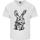 Rabbit Ecology Mens V-Neck Cotton T-Shirt White