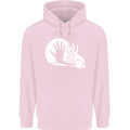 Rabbit Hand Shadow Funny Silhouette Childrens Kids Hoodie Light Pink