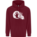 Rabbit Hand Shadow Funny Silhouette Childrens Kids Hoodie Maroon