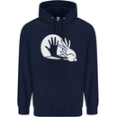 Rabbit Hand Shadow Funny Silhouette Childrens Kids Hoodie Navy Blue