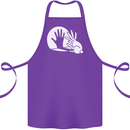 Rabbit Hand Shadow Funny Silhouette Cotton Apron 100% Organic Purple