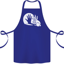 Rabbit Hand Shadow Funny Silhouette Cotton Apron 100% Organic Royal Blue
