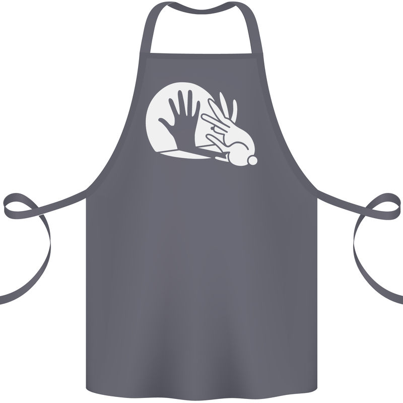 Rabbit Hand Shadow Funny Silhouette Cotton Apron 100% Organic Steel