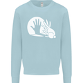 Rabbit Hand Shadow Funny Silhouette Kids Sweatshirt Jumper Light Blue