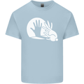 Rabbit Hand Shadow Funny Silhouette Kids T-Shirt Childrens Light Blue