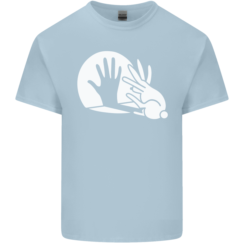Rabbit Hand Shadow Funny Silhouette Kids T-Shirt Childrens Light Blue