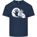 Rabbit Hand Shadow Funny Silhouette Kids T-Shirt Childrens Navy Blue