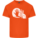 Rabbit Hand Shadow Funny Silhouette Kids T-Shirt Childrens Orange