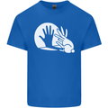 Rabbit Hand Shadow Funny Silhouette Kids T-Shirt Childrens Royal Blue