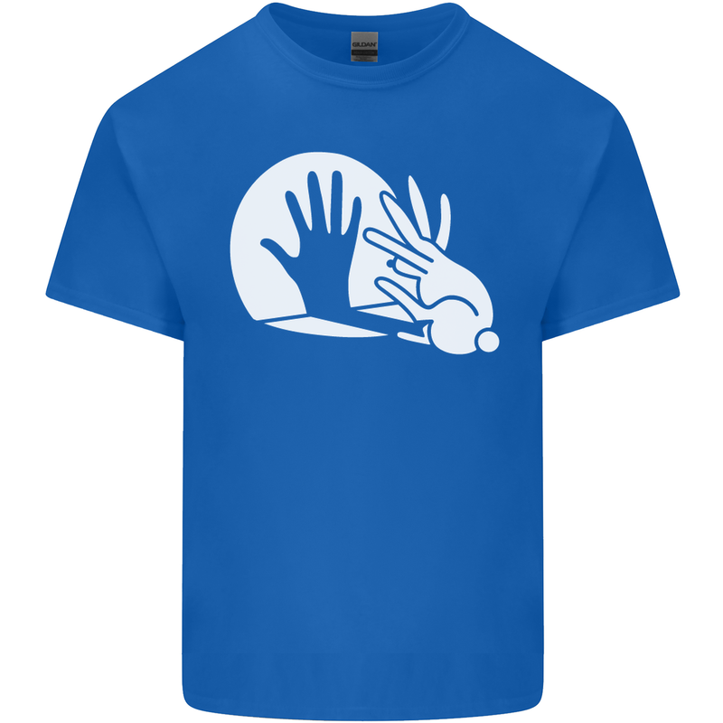 Rabbit Hand Shadow Funny Silhouette Kids T-Shirt Childrens Royal Blue