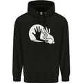 Rabbit Hand Shadow Funny Silhouette Mens 80% Cotton Hoodie Black