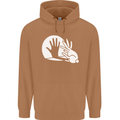 Rabbit Hand Shadow Funny Silhouette Mens 80% Cotton Hoodie Caramel Latte