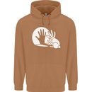 Rabbit Hand Shadow Funny Silhouette Mens 80% Cotton Hoodie Caramel Latte