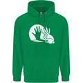 Rabbit Hand Shadow Funny Silhouette Mens 80% Cotton Hoodie Irish Green
