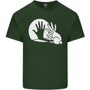 Rabbit Hand Shadow Funny Silhouette Mens Cotton T-Shirt Tee Top Forest Green