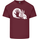 Rabbit Hand Shadow Funny Silhouette Mens Cotton T-Shirt Tee Top Maroon