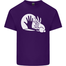 Rabbit Hand Shadow Funny Silhouette Mens Cotton T-Shirt Tee Top Purple