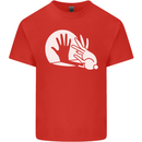 Rabbit Hand Shadow Funny Silhouette Mens Cotton T-Shirt Tee Top Red