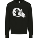 Rabbit Hand Shadow Funny Silhouette Mens Sweatshirt Jumper Black
