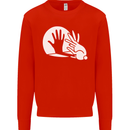 Rabbit Hand Shadow Funny Silhouette Mens Sweatshirt Jumper Bright Red