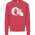 Rabbit Hand Shadow Funny Silhouette Mens Sweatshirt Jumper Heliconia