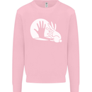 Rabbit Hand Shadow Funny Silhouette Mens Sweatshirt Jumper Light Pink