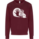 Rabbit Hand Shadow Funny Silhouette Mens Sweatshirt Jumper Maroon