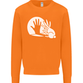 Rabbit Hand Shadow Funny Silhouette Mens Sweatshirt Jumper Orange