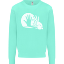 Rabbit Hand Shadow Funny Silhouette Mens Sweatshirt Jumper Peppermint