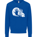 Rabbit Hand Shadow Funny Silhouette Mens Sweatshirt Jumper Royal Blue