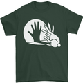 Rabbit Hand Shadow Funny Silhouette Mens T-Shirt Cotton Gildan Forest Green