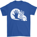 Rabbit Hand Shadow Funny Silhouette Mens T-Shirt Cotton Gildan Royal Blue
