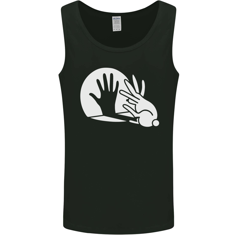 Rabbit Hand Shadow Funny Silhouette Mens Vest Tank Top Black