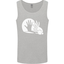 Rabbit Hand Shadow Funny Silhouette Mens Vest Tank Top Sports Grey