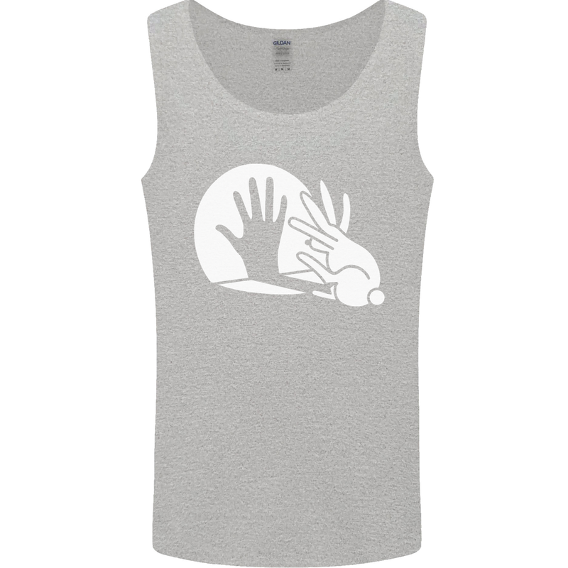 Rabbit Hand Shadow Funny Silhouette Mens Vest Tank Top Sports Grey